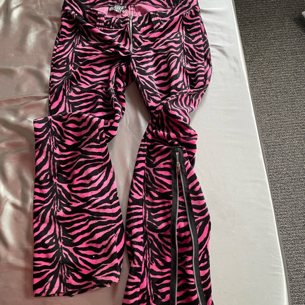 Vintage Serious Goth Punk Rocker Pants Zebra